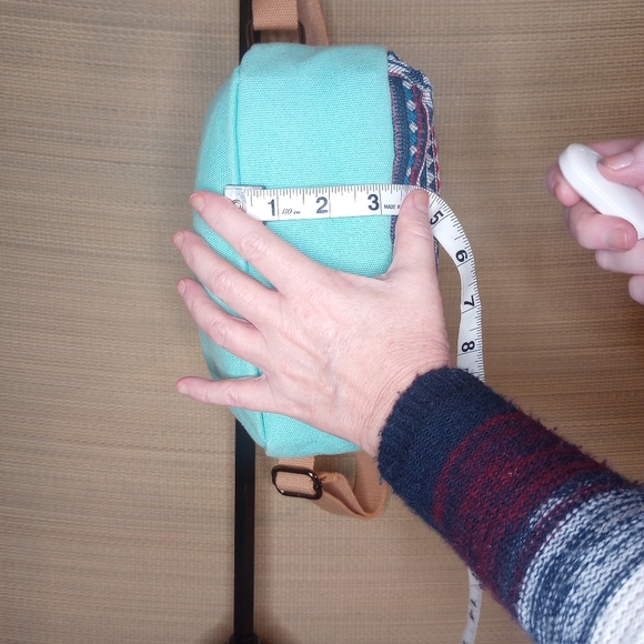 LEAPER Crossbody Messenger  Canvas Bag Mint Green Turquoise Southwestern Style - Picture 12 of 17